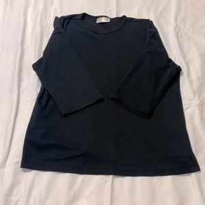 Black plain mid sleeve shirt